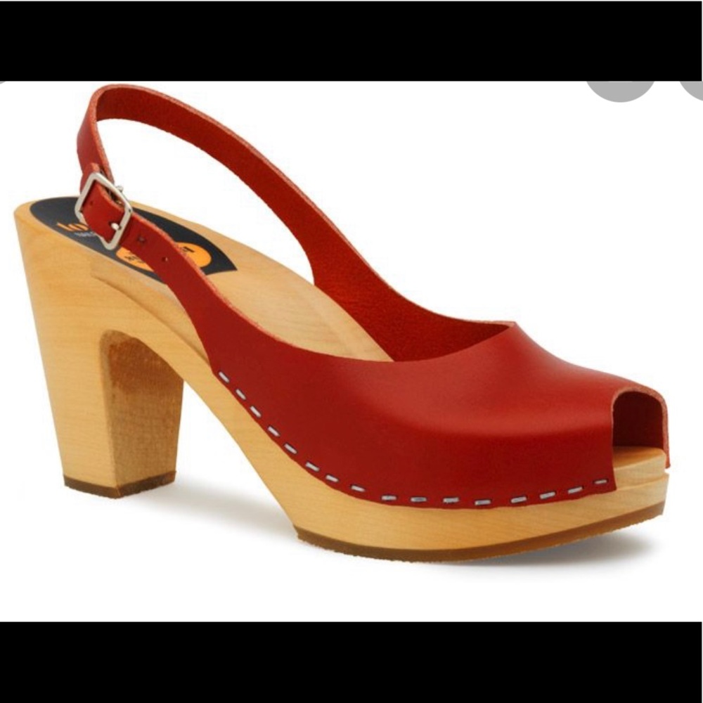 Swedish Hasbeens Peeptoe Slingback Clogs